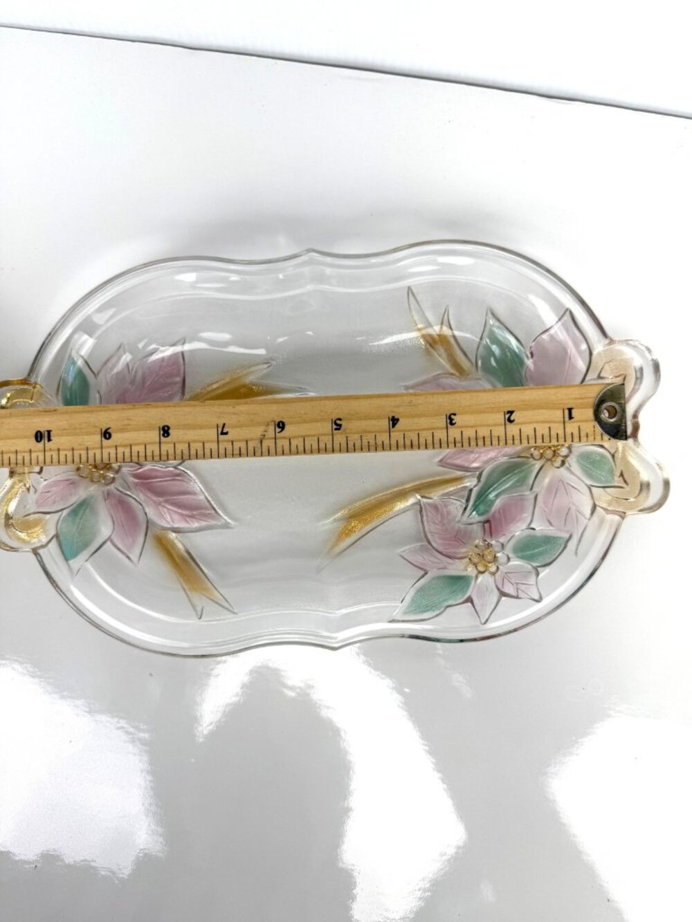 VTG MIKASA Cocktail Summer Vibes Pastelβ Hand-Painted Glass Serving Platter - Picture 11 of 12
